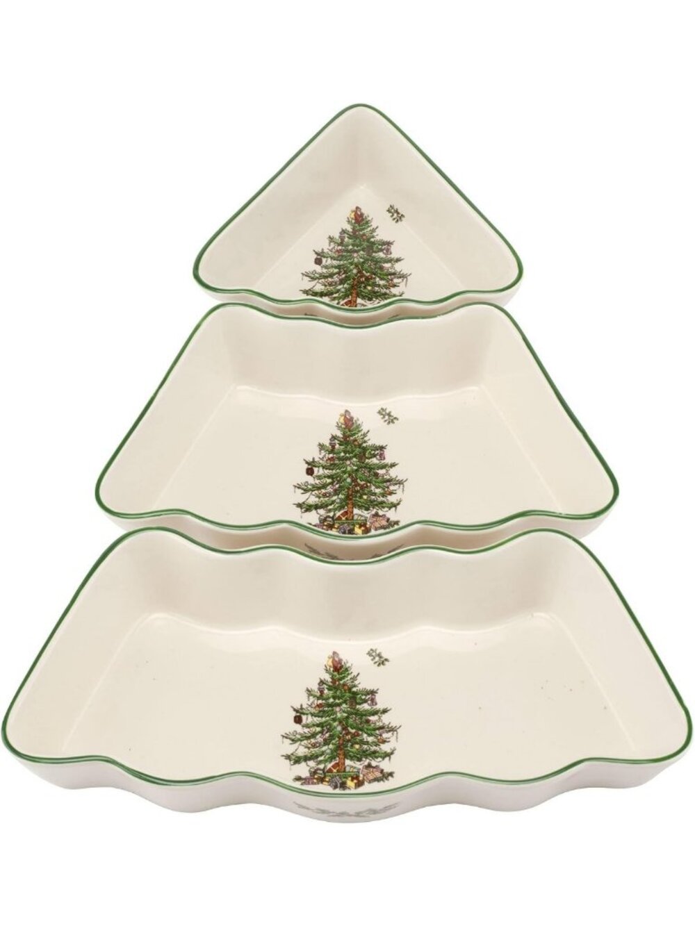 Spode Christmas Tree 3-Piece Holiday Dipping Bowl Set